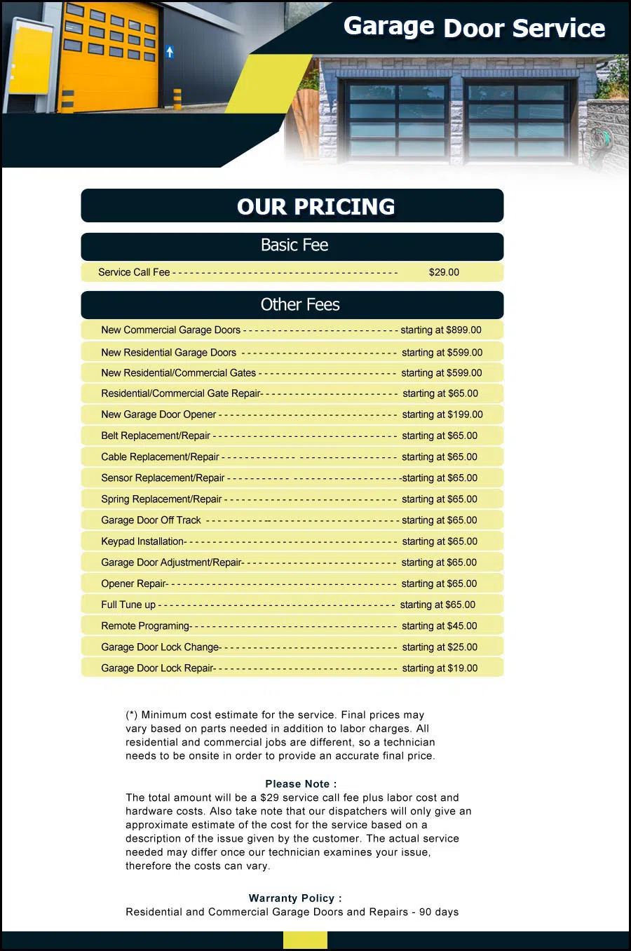 Garage Door And Opener Repairs Las Vegas, NV 702-643-9544